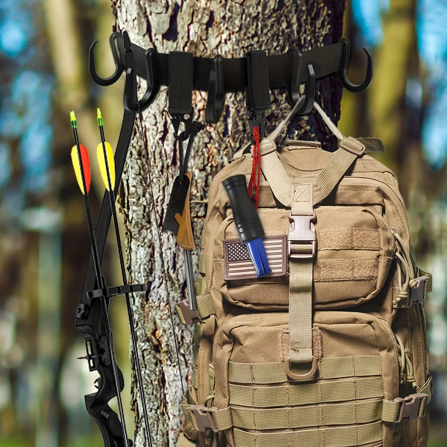 Treestand Strap Gear Hangers with Large Hooks