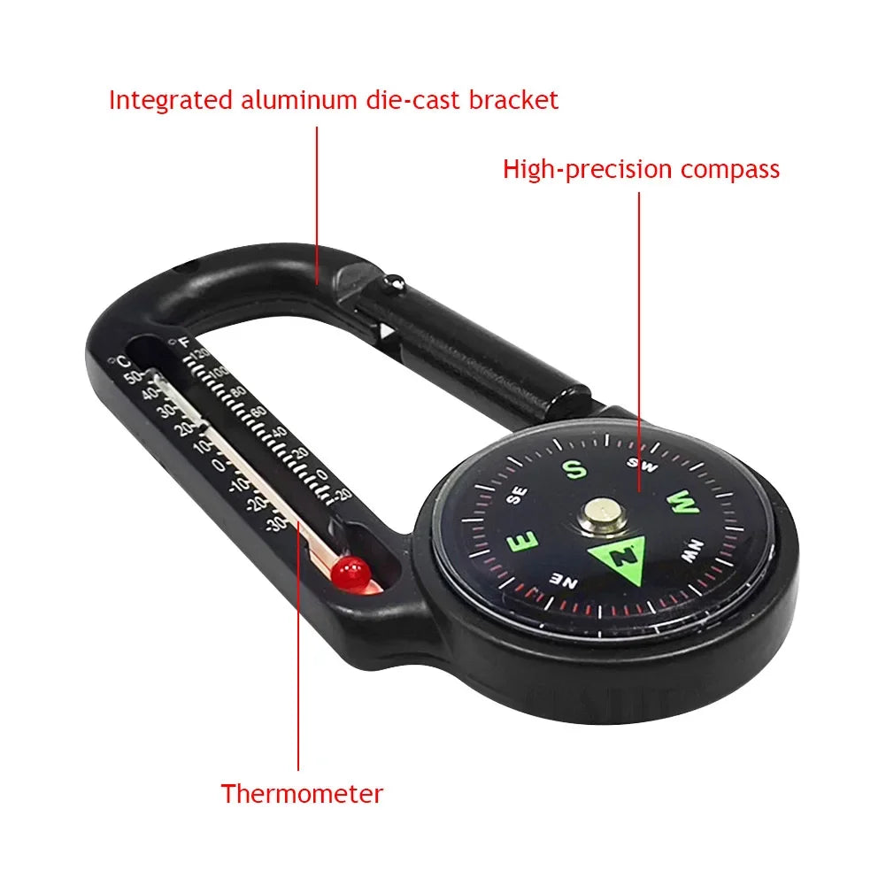 Mini Portable Compass and Thermometer