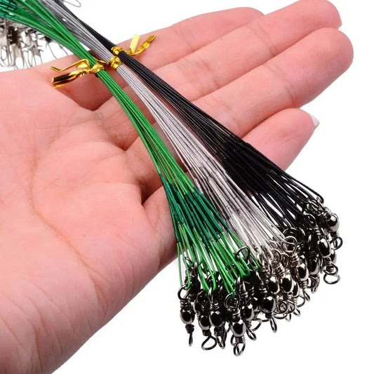 Steel Wire Leader with Swivel Anti-bite Fishing Line