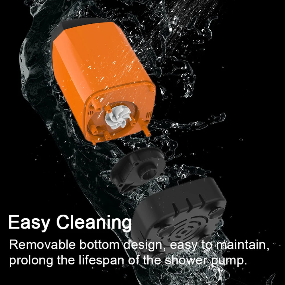 Outdoor Camping Shower IPX7 Waterproof with Digital Display Portable Electric Shower Pump for Hiking Travel Beach Pet Watering