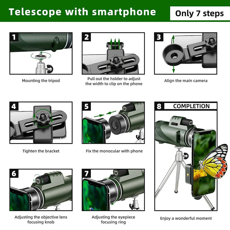 Powerful Monocular Telescope 80x100 HD ZOOM