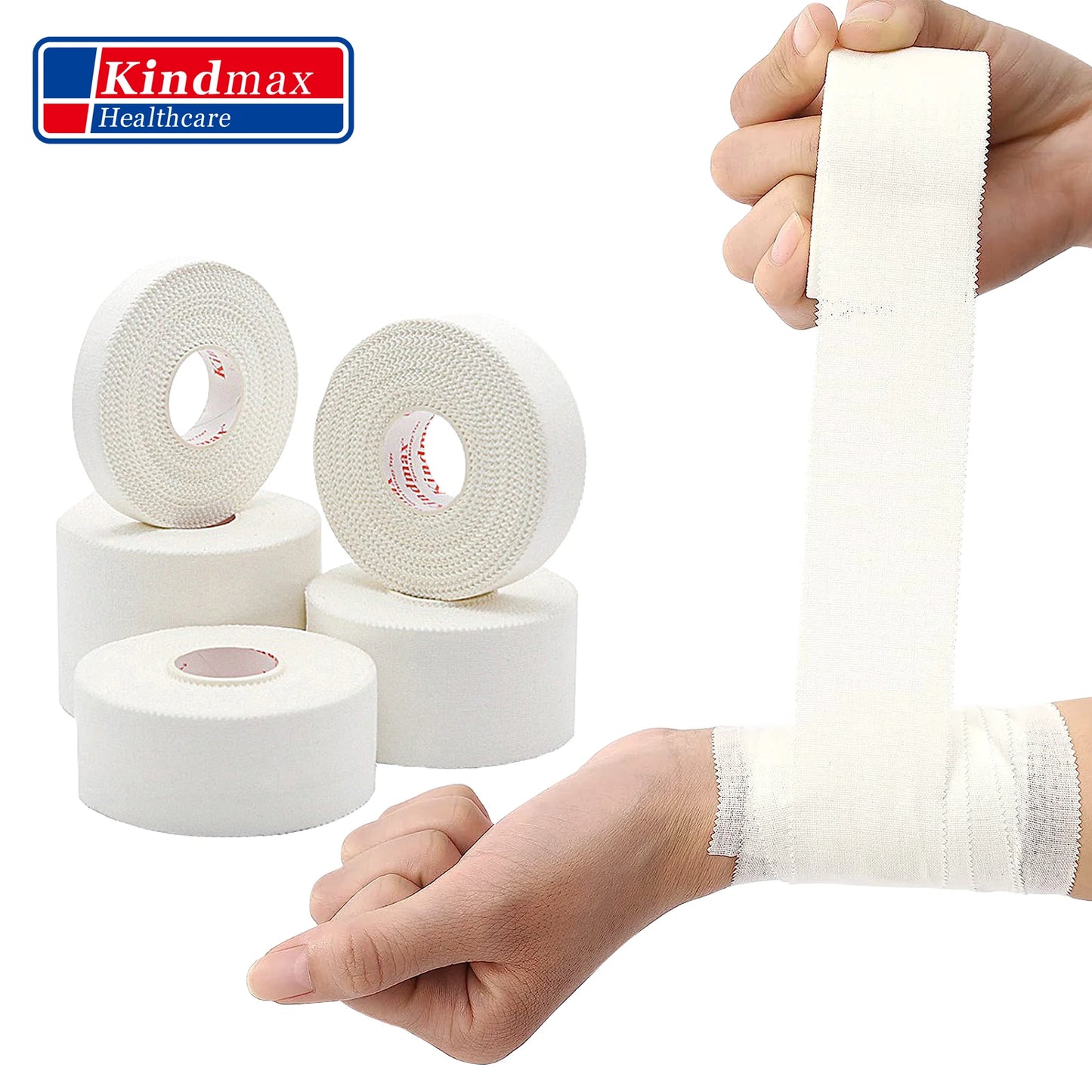 Kindmax Sports Tape 1.3-5cm*13.7m White Athletic Bandage