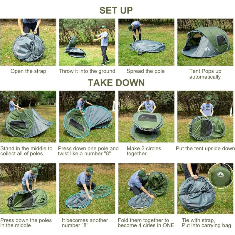 Waterproof Instant Easy Setup Family Camping Tent