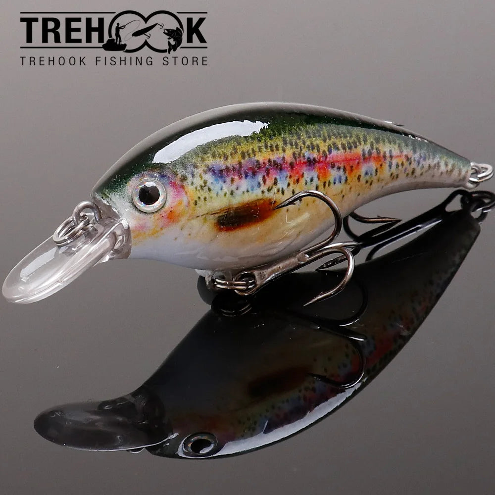 TREHOOK Black Minnow Trout Fishing Baits