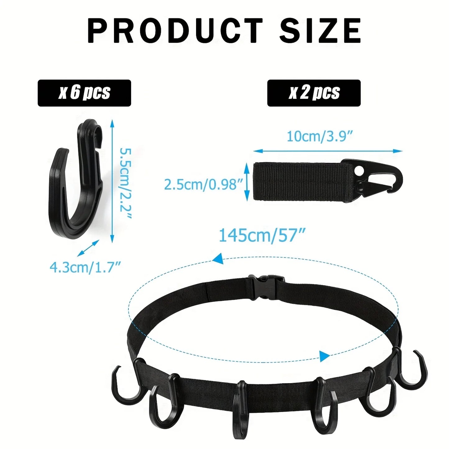 Treestand Strap Gear Hangers with Large Hooks