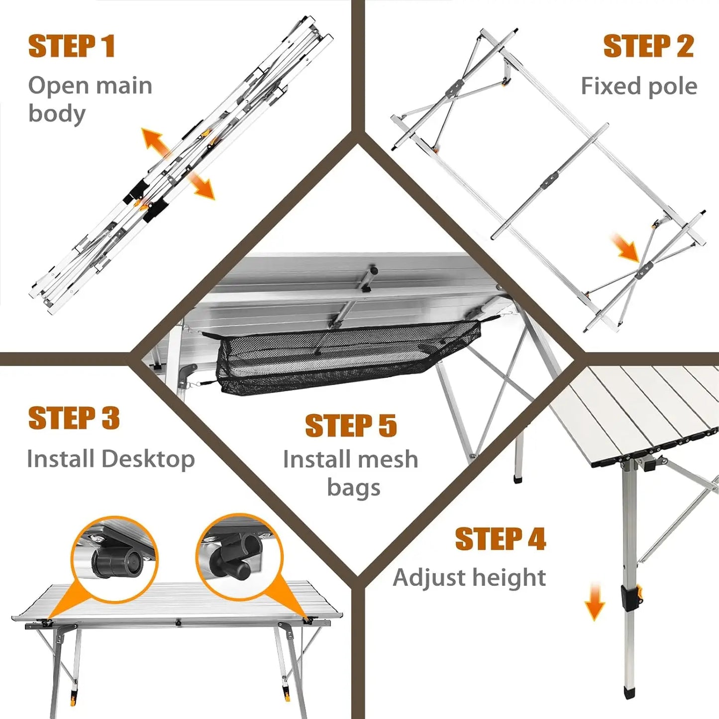 Adjustable Folding Table