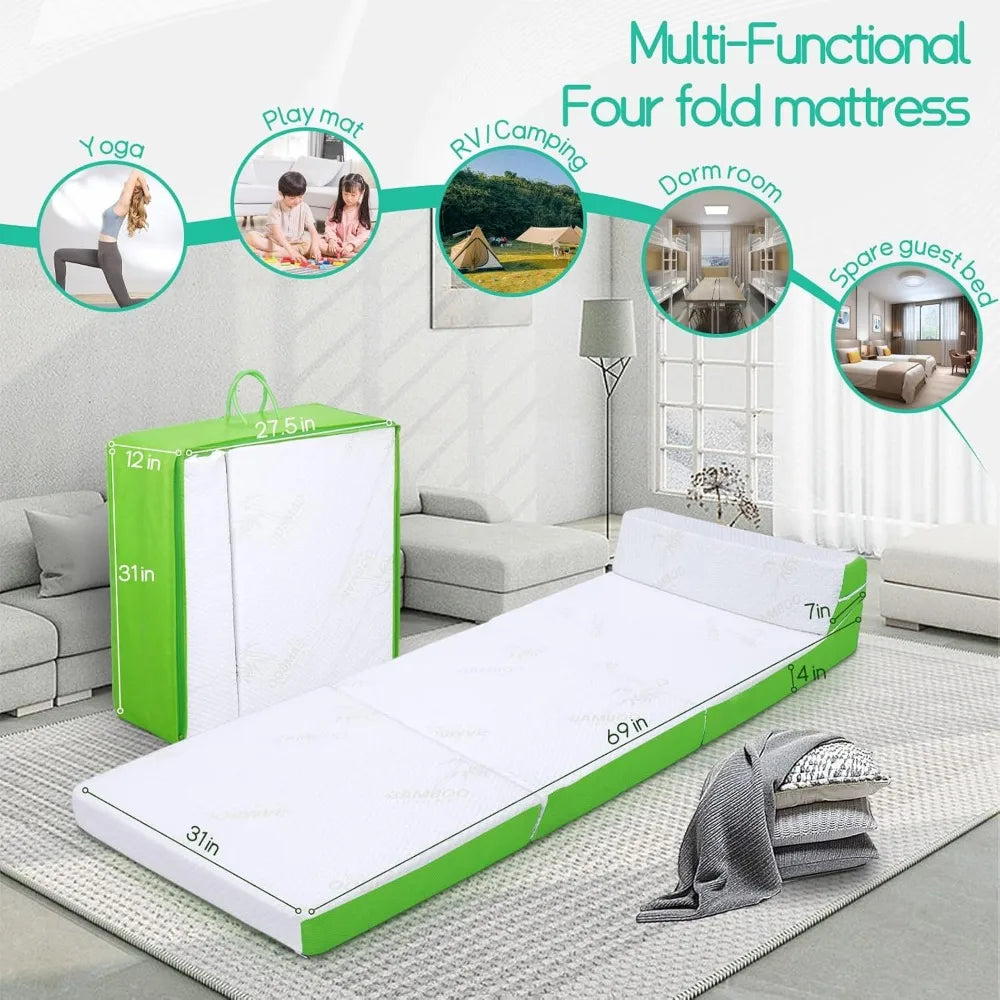 Foldable Mattress with Pillow